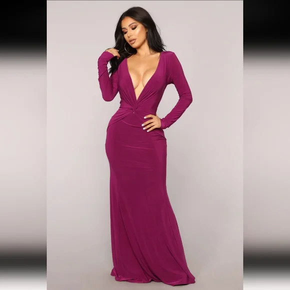 Fashion Nova Dresses Fashion Nova Mara Knot Magenta Dress